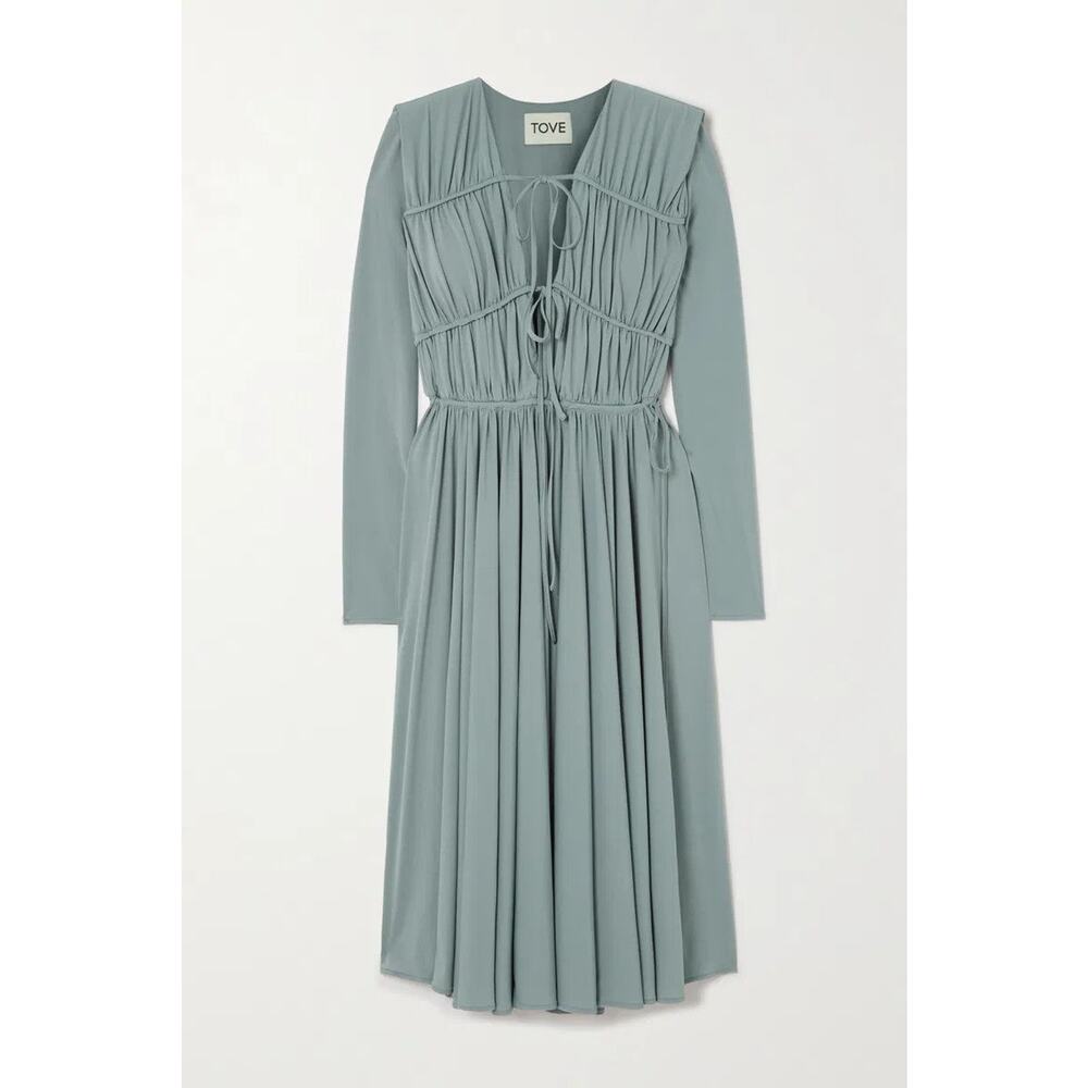 TOVE Lexy Ruched Stretch-Jersey Midi Dress - XS